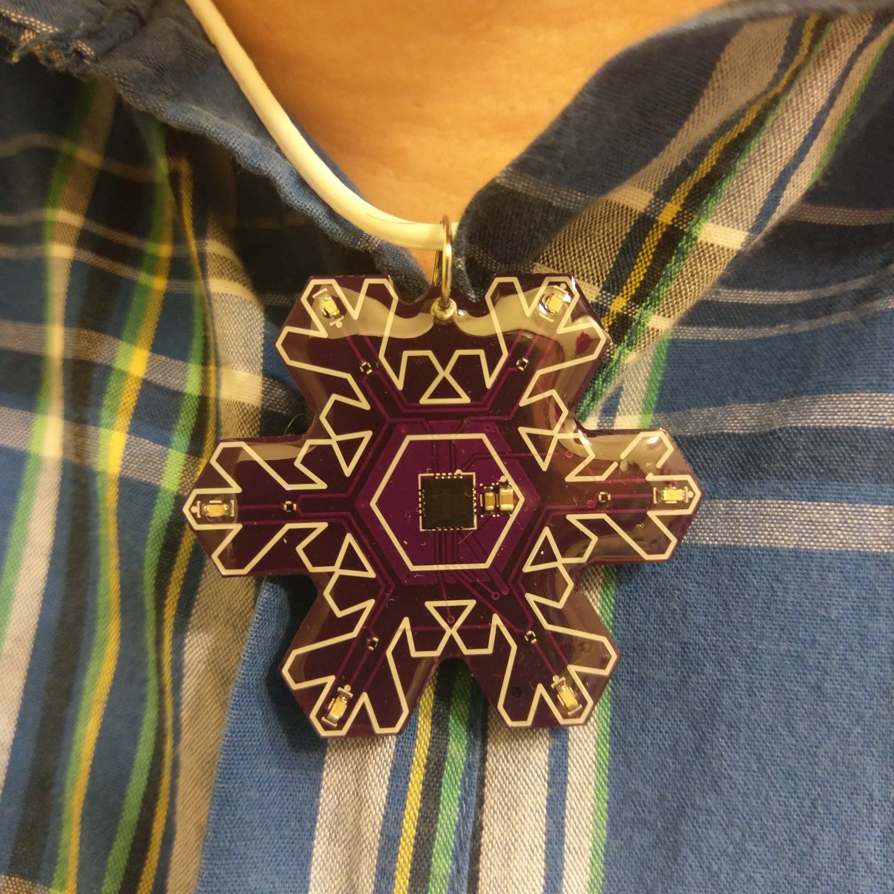 PCB snowflake necklace
